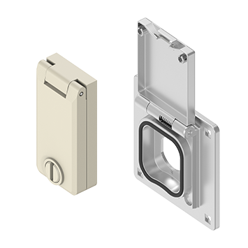 Escutcheon with hinged cover