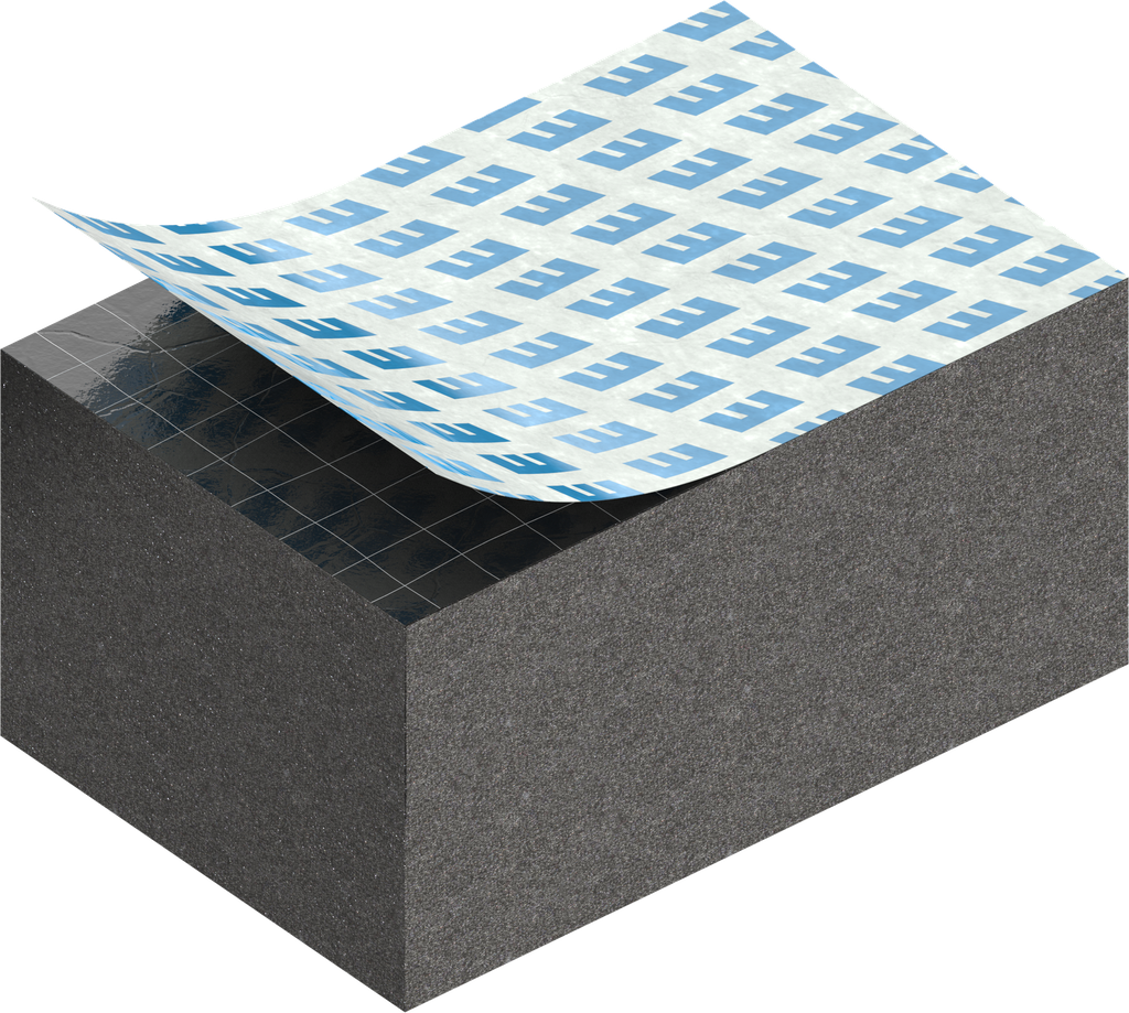 Cell sponge rubber 15 x 20 mm, EPDM black stretch eliminating and self-adhesive