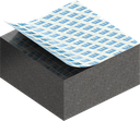 Cell sponge rubber 15 x 30 mm, EPDM black stretch eliminating and self-adhesive