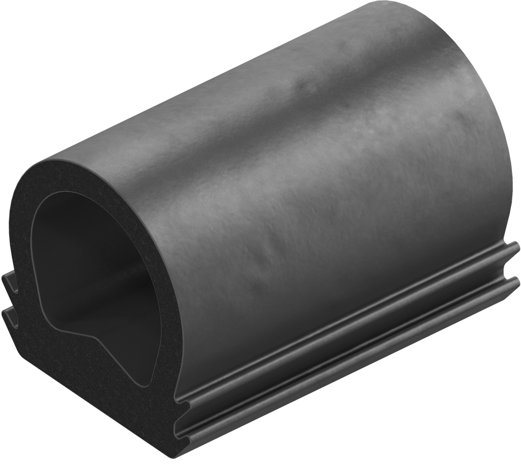 Sealing profile made of fire protection material, Foam rubber EPDM black