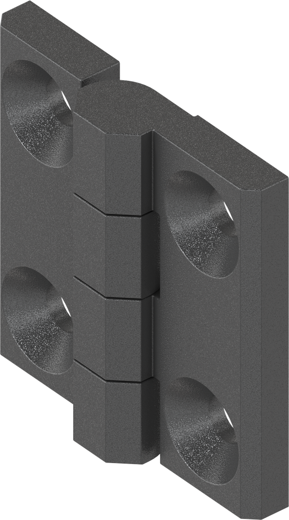 180° Hinge without hinge pin, Zinc die black powder-coated