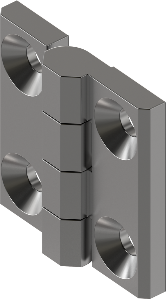 180° scharnier zonder scharnierpen, Aluminium antraciet geanodiseerd