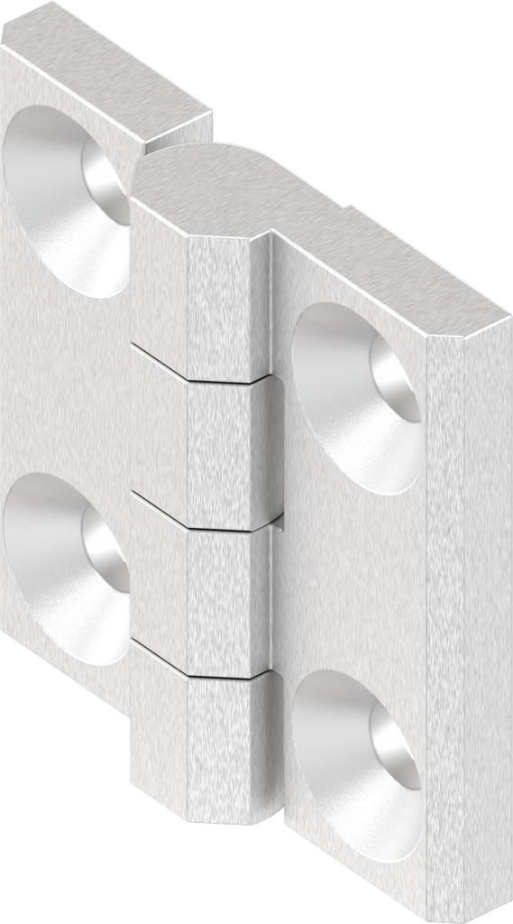 180° Hinge without hinge pin, Stainless steel AISI 316 polished