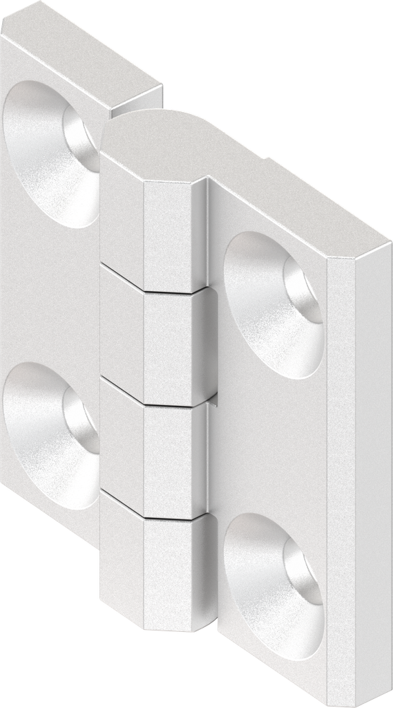 Cerniera a 180° senza perno di cerniera, acciaio inox AISI 316 lucido brillante