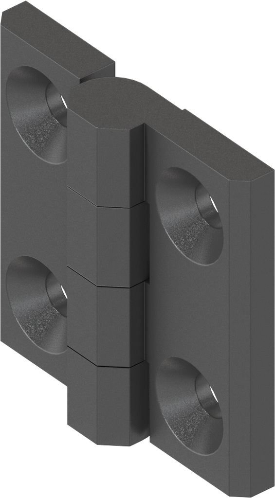 180° Hinge without hinge pin, Zinc die black powder-coated