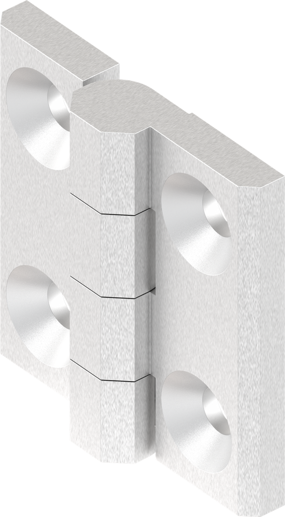 Charnière à 180° sans axe de charnière, inox AISI 316 poli