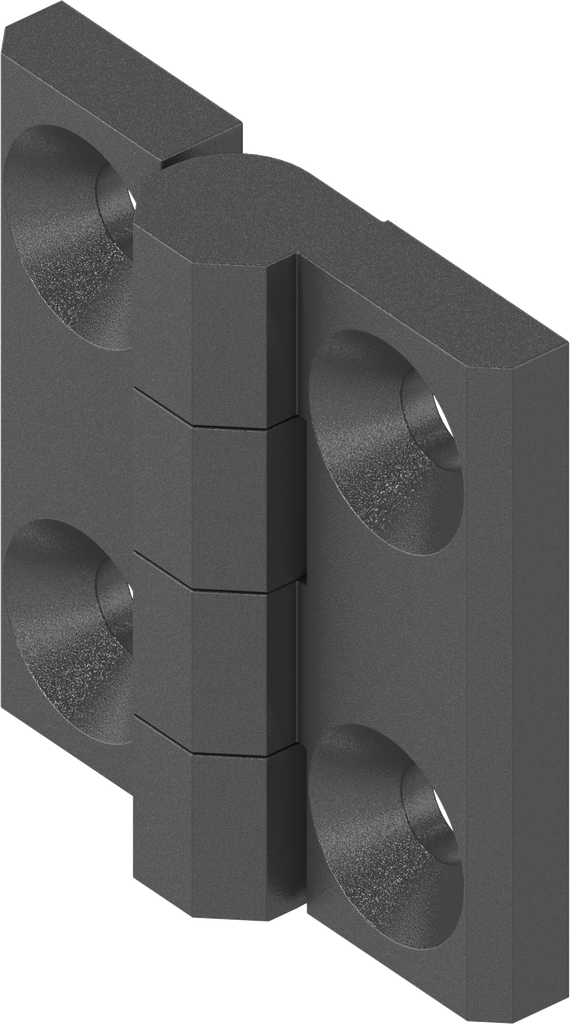 180° Hinge without hinge pin, Polyamide GF black