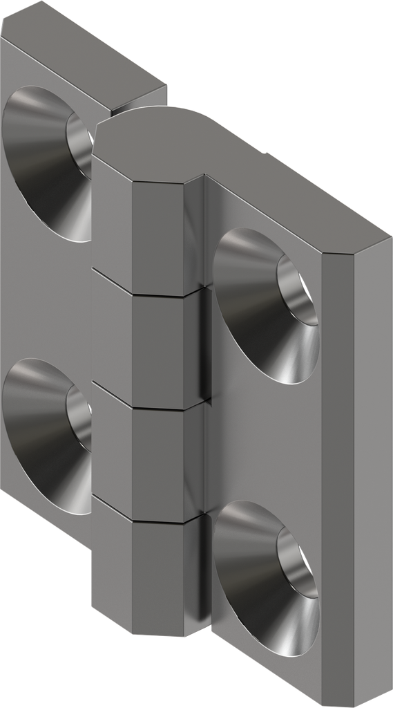 180° scharnier zonder scharnierpen, Aluminium antraciet geanodiseerd