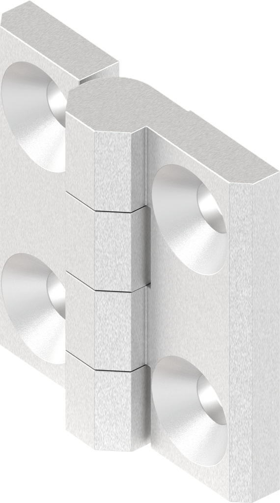 180° Hinge without hinge pin, Stainless steel AISI 316 polished