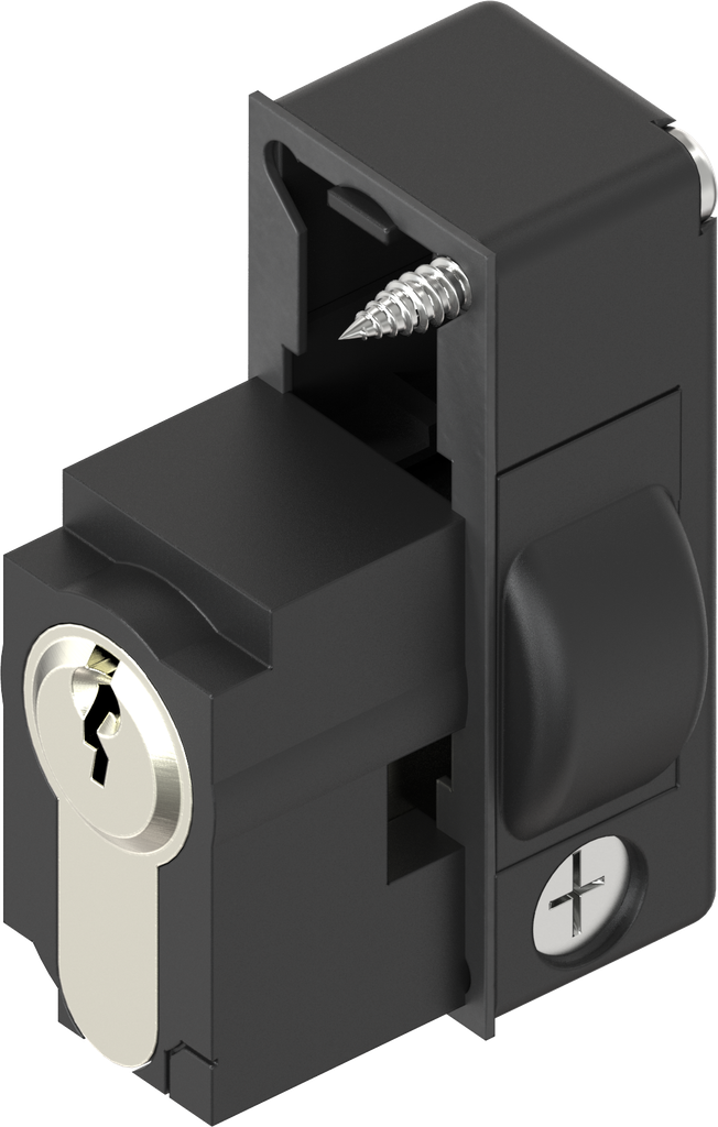 Locking set with profile half cylinder acc. to DIN 18252, keyed different, with 3 keys, Polyamide GF black