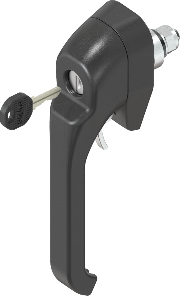 Heavy duty latch keyed different and for padlock, Zinc die black powder-coated