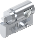 Profile half cylinder with insert triangular 6.5 CNOMO, Zinc die chrome-plated