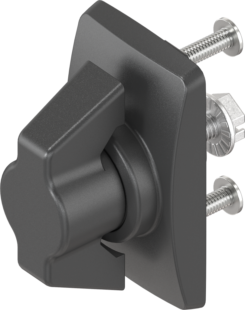 Escutcheon short with wing knob, non-keyed, Polyamide black and zinc die black powder-coated