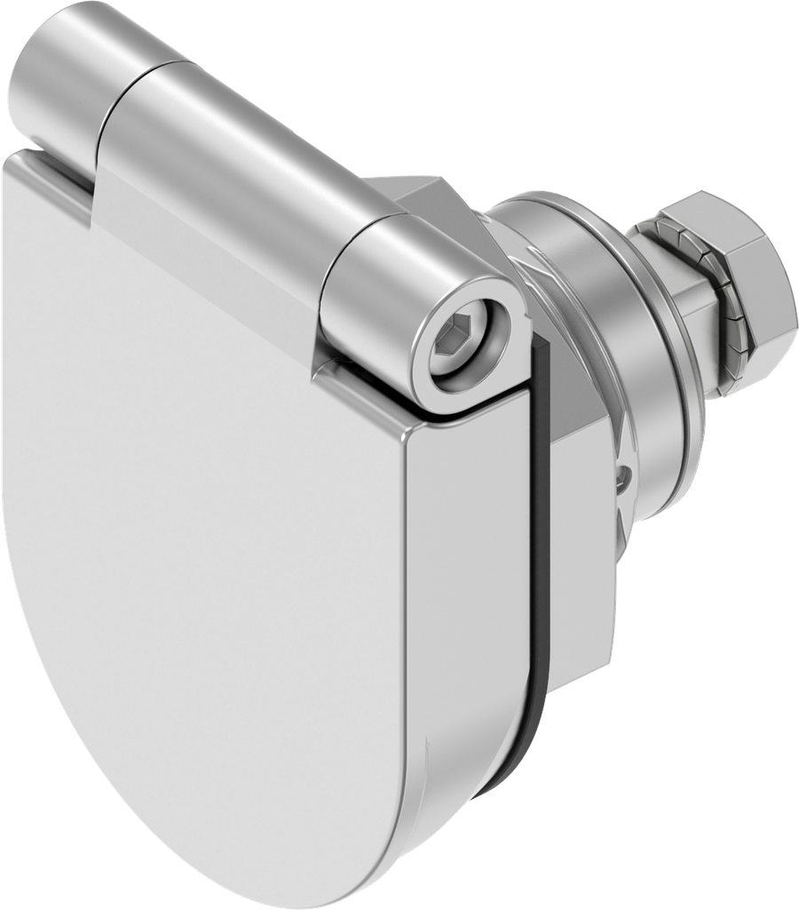 Compression latch left with optical opening indicator, Stainless steel AISI 316