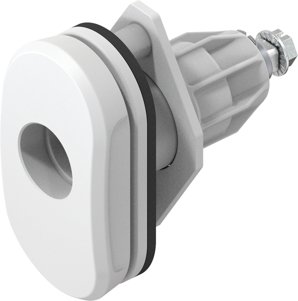 Chiusura 1/4 di giro a compressione "Basic ECO" per cilindro plug (sistema 3), poliammide GF bianco