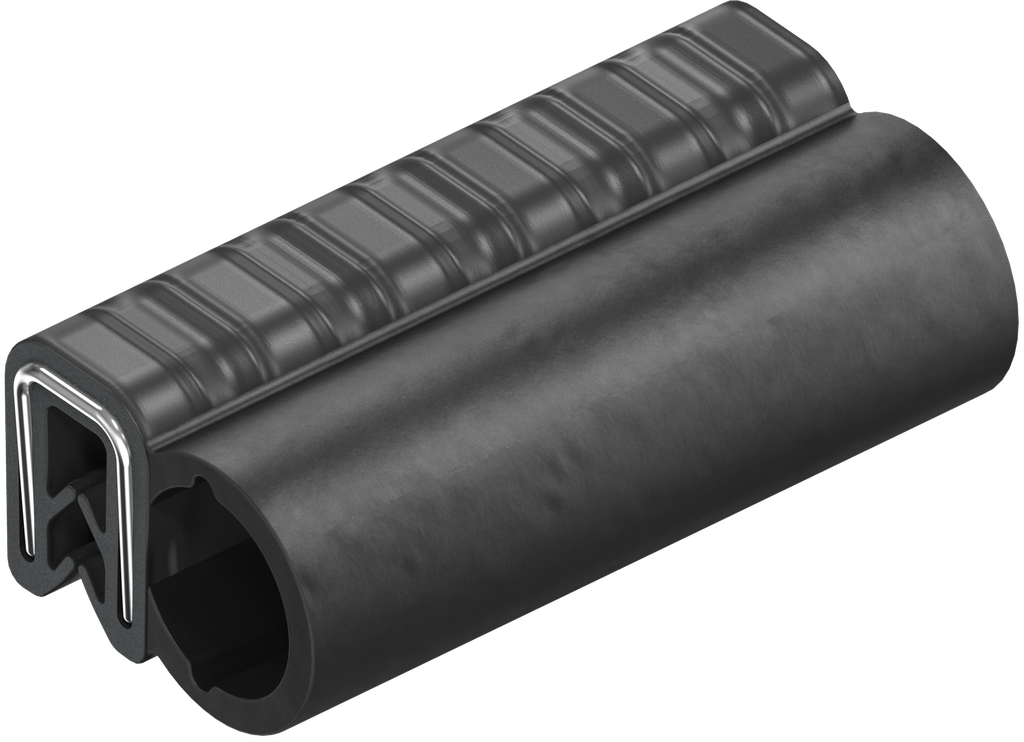 Afdichtprofiel zelfklemmend van brandwerende materiaal, Sponsrubber EPDM; klemprofiel EPDM 60 ± 5 Shore A zwart