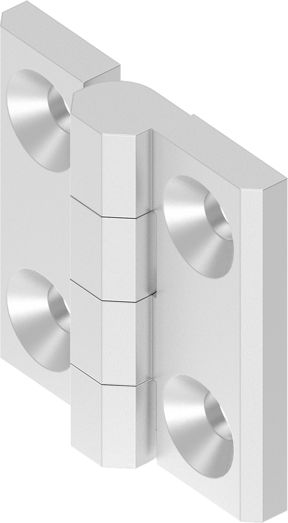 180° Hinge without hinge pin, Aluminium raw