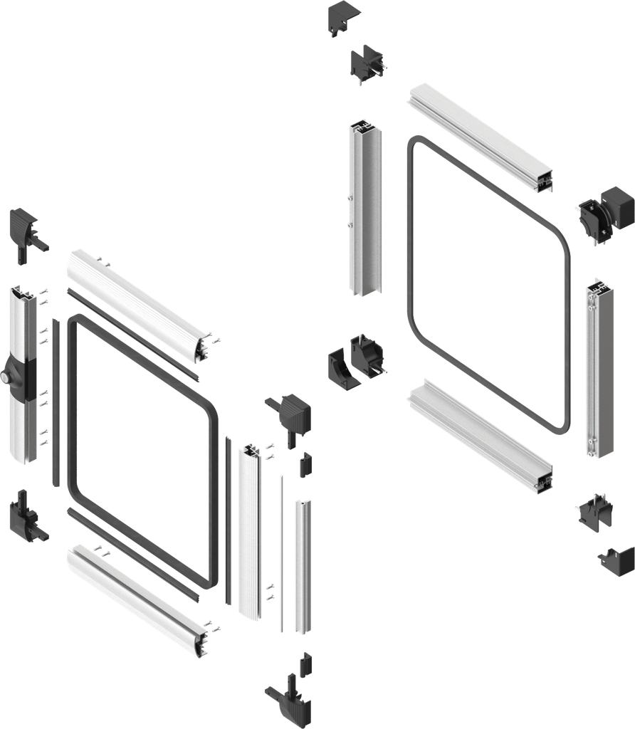 Aufsatzfenster EMKA Proflex Bausatz, Aluminium eloxiert