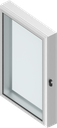 Aluminium window with 61 mm frame with wing knob quarter turn on the side, keyed 2233X, Aluminium anodized