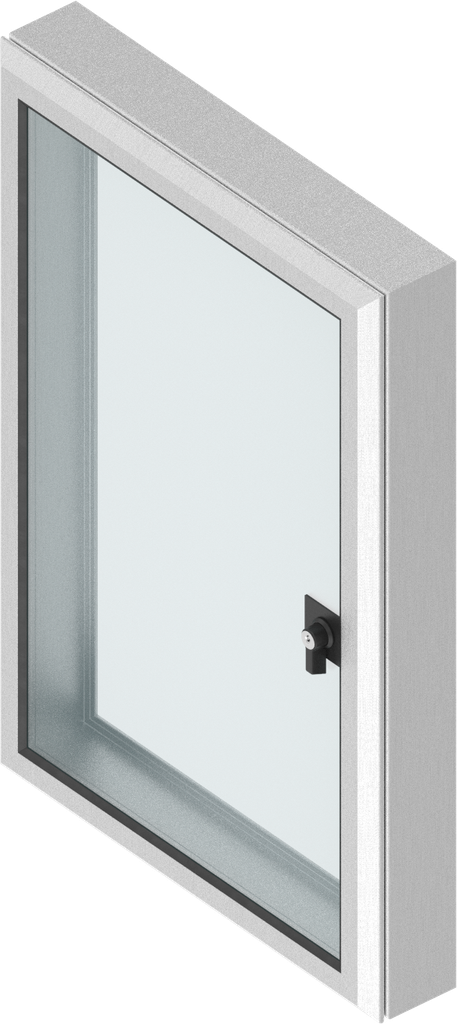 Aluminium window with 61 mm frame with wing knob quarter turn at the front keyed 2233X, Aluminium anodized