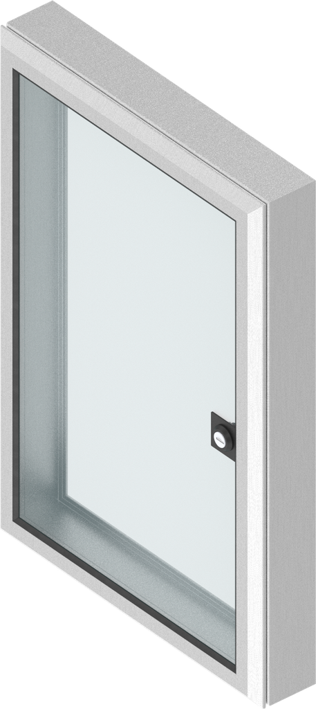 Aluminium window with 61 mm frame with cylinder quarter turn at the front, keyed EK 333, Aluminium anodized