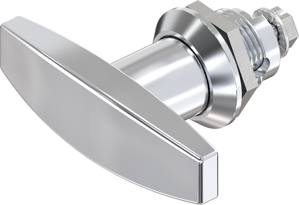 T-handle quarter turn, non-keyed, Zinc die chrome-plated