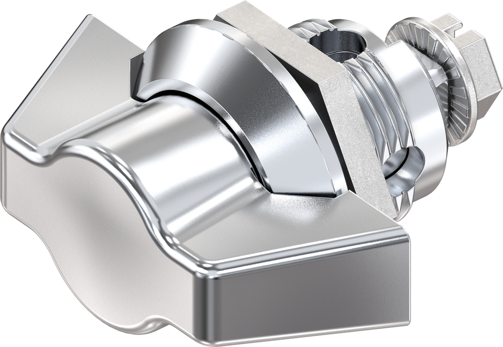 Wing knob quarter turn, non-keyed, Zinc die chrome-plated