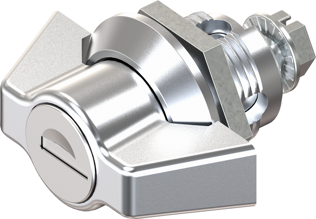 Wing knob quarter turn, keyed different, Zinc die chrome-plated