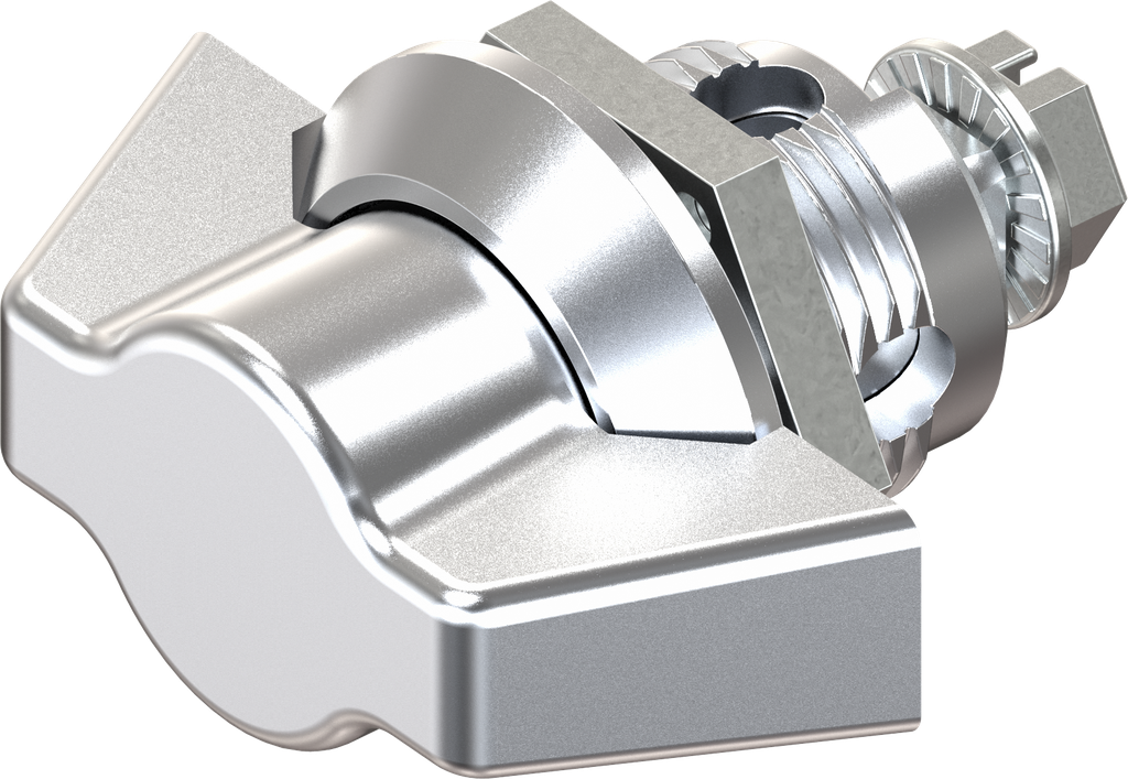 Wing knob quarter turn, non-keyed, Zinc die chrome-plated