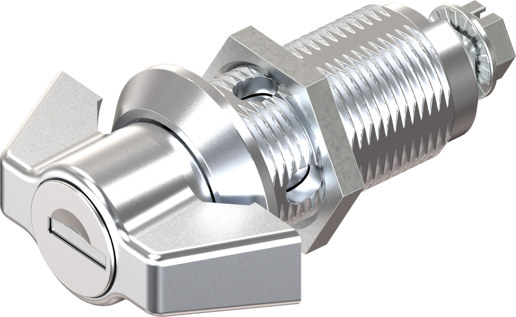 Wing knob quarter turn, keyed EK 333, Zinc die chrome-plated