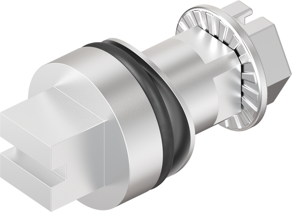 Insert square 8 with slot, Stainless steel AISI 303