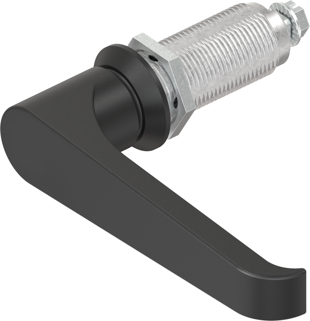 L-handle quarter turn, non-keyed, Zinc die black powder-coated