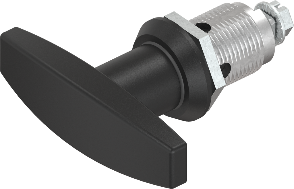 T-handle quarter turn, non-keyed, Zinc die black powder-coated