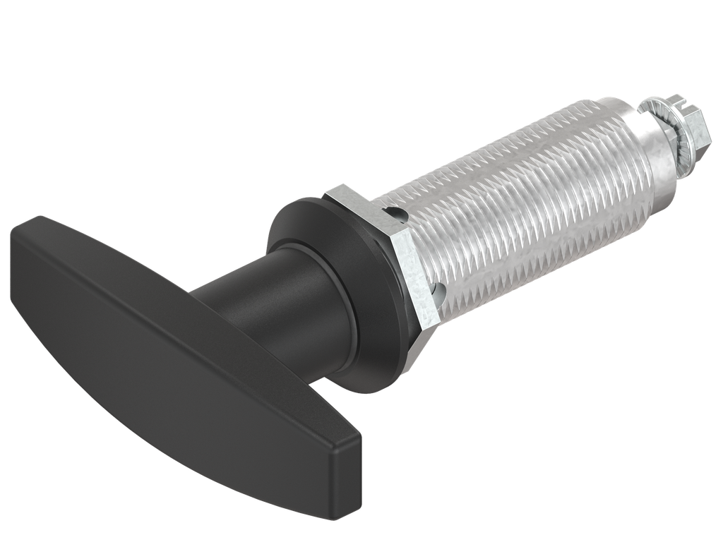 T-handle quarter turn, non-keyed, Zinc die and polyamide black