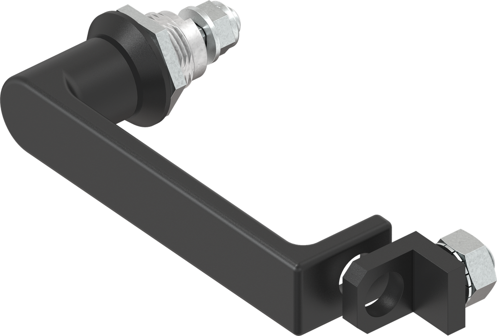 L-handle quarter turn for padlock, Steel black powder-coated