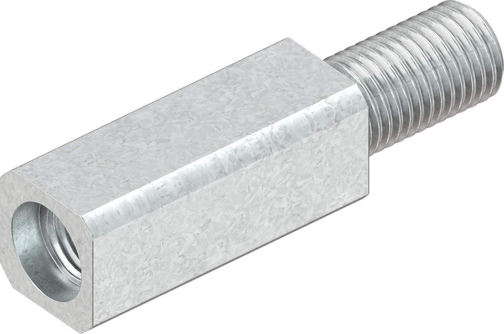 Square adapter, Steel zinc-plated