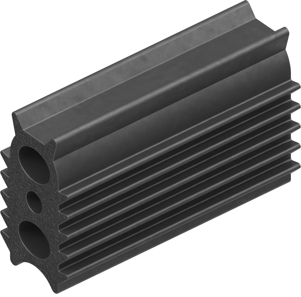 4-Lip profile H = 18.5 mm, Foam rubber EPDM 25 ± 5 Shore A black