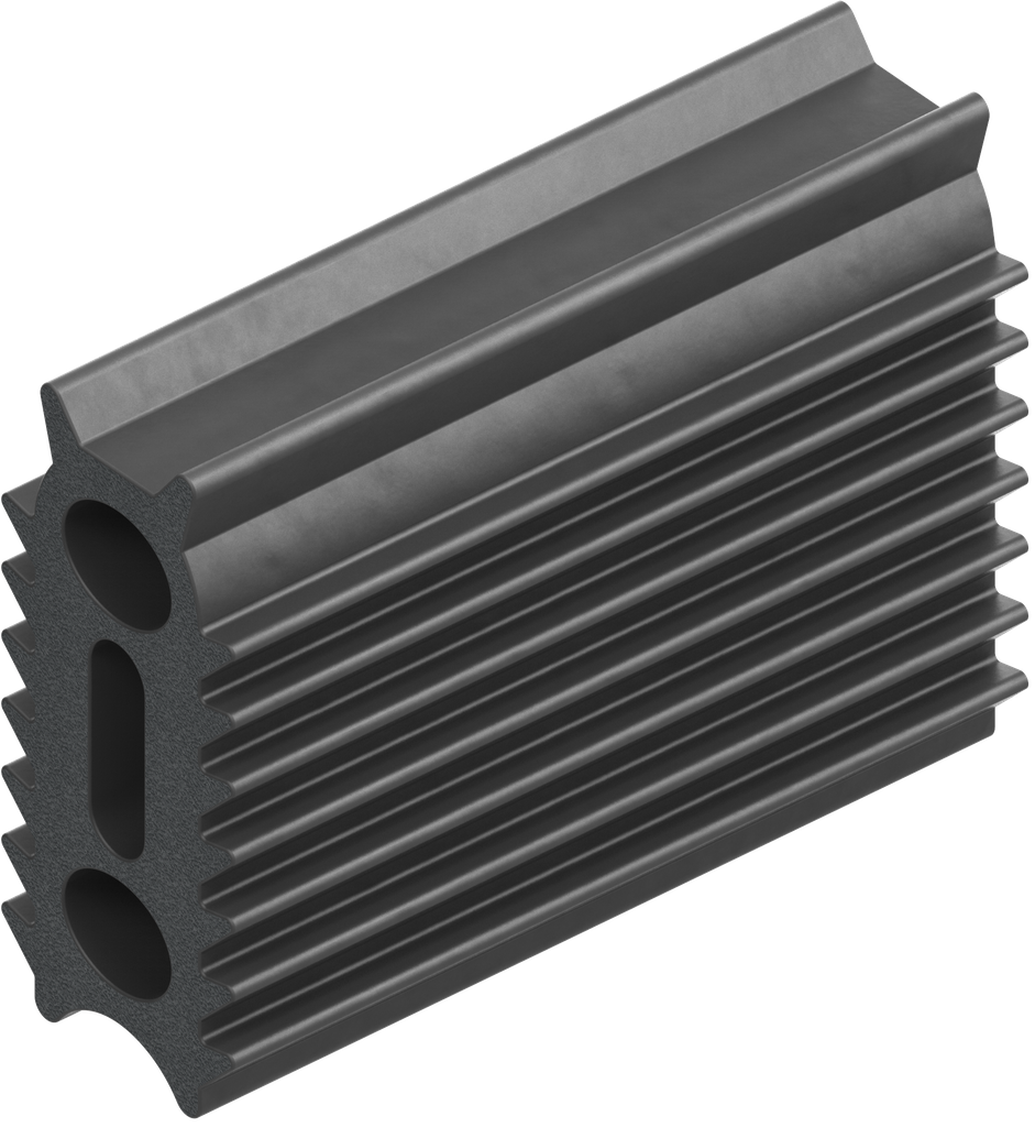 4-Lip profile H = 22.5 mm, Foam rubber EPDM 25 ± 5 Shore A black