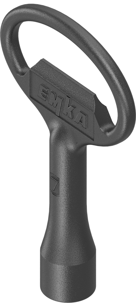 Key for insert square 7, Zinc die black powder-coated