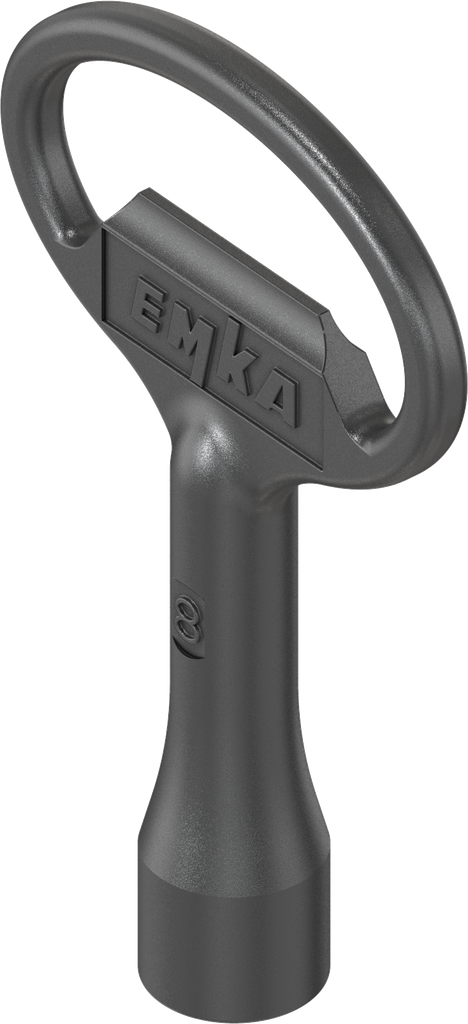 Key for insert square 8, Zinc die black powder-coated