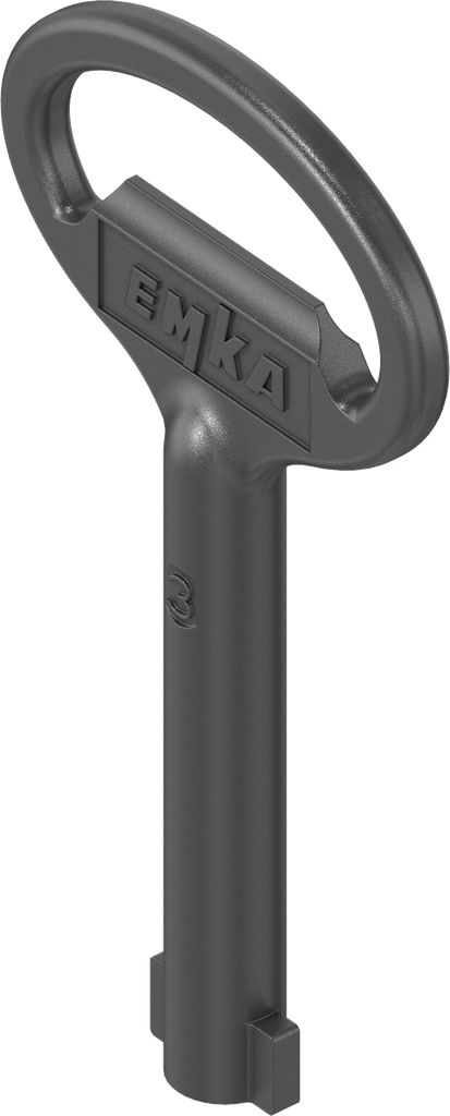 Key for insert double bit 3, Zinc die black powder-coated