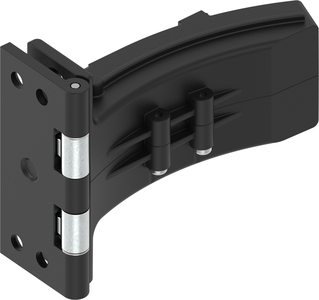 180° Tandwielscharnier, polyamide 66 GF 50 zwart