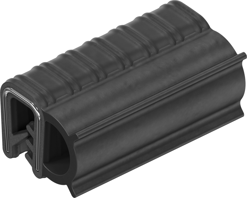 Sealing profile made of fire protection material, self-clamping, Foam rubber EPDM; clamping profile EPDM 60 ± 5 Shore A black