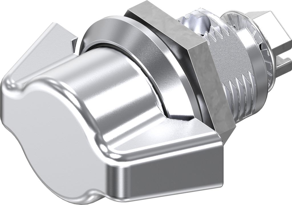 Wing knob quarter turn, non-keyed, Zinc die chrome-plated