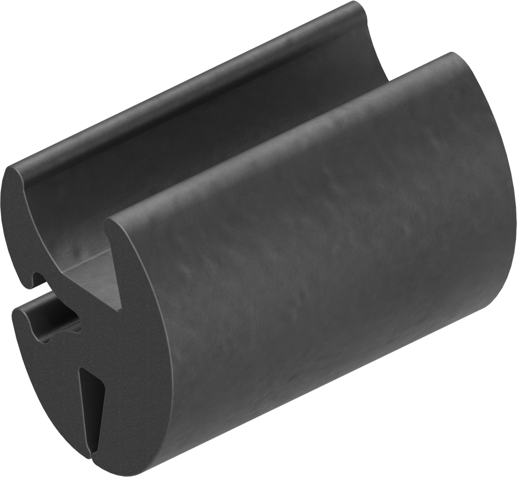 CLAMPING PROFILE, BLACK EPDM, H=21MM (L=20M)