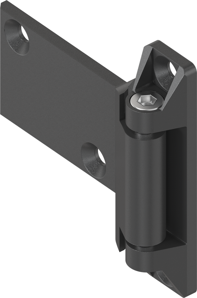 180° 3D Hinge, Zinc die black powder-coated