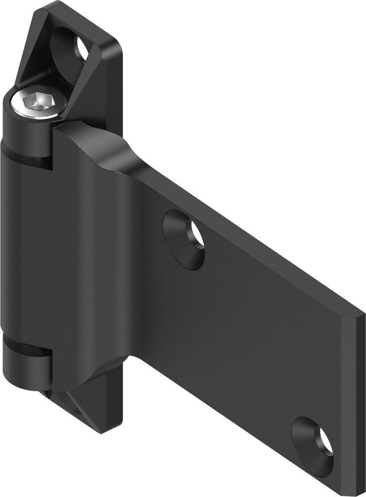 180° 3D Hinge, Zinc die black powder-coated