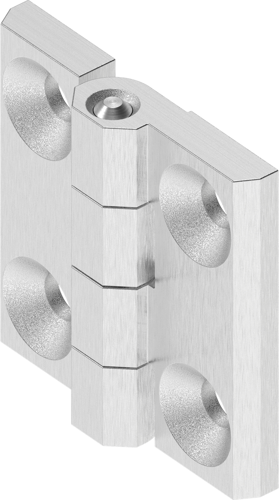 Charnière 180°, inox AISI 316 poli