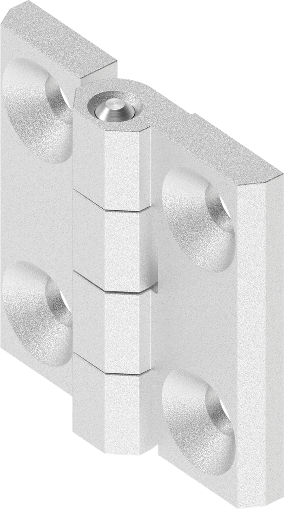 Bisagra 180°, acero inoxidable AISI 316 pulido de forma industrial