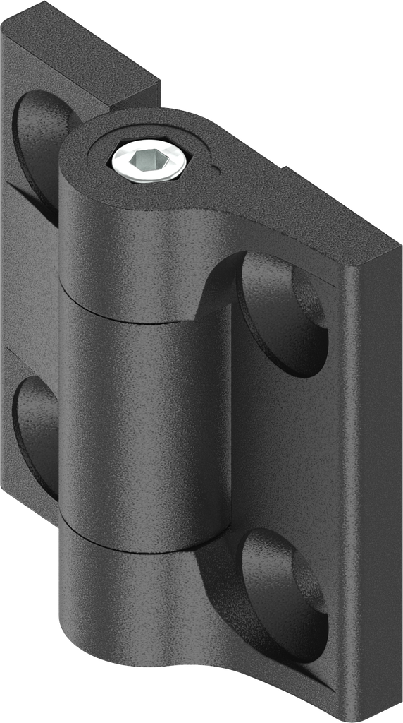 180° Torque hinge with adjustment function up to 2 Nm, Zinc die black powder-coated